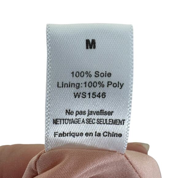 The Addison Story 100% Silk Black Pink Asymmetrical Hem Lightweight Skirt Size M - Picture 6 of 6